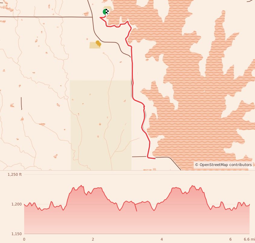 Day of the Dead Half Marathon - Oklahoma City - Quarter Marathon course map and elevation profile