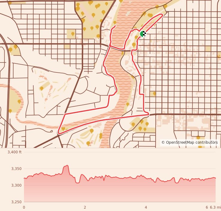 Burn The Bird 10k, 5k and 1.33 mile Fun Run/Walk - 10k course map and elevation profile
