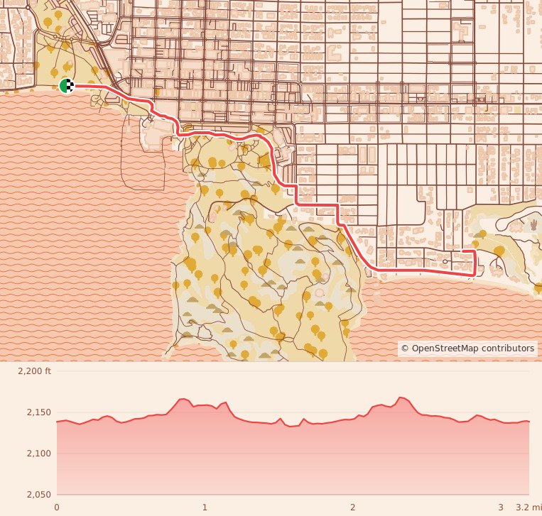 Halloween Hustle - 5K course map and elevation profile
