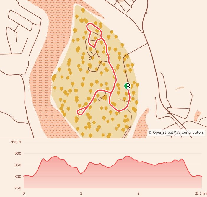 Christmas Island Jingle Bell Run - 5K course map and elevation profile