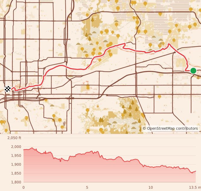 Annual Pancake Run - Half Marathon course map and elevation profile