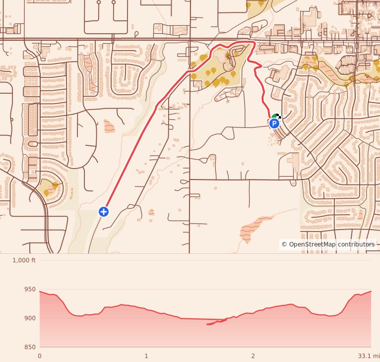 Candy Cane Course - Des Moines - 5K course map and elevation profile