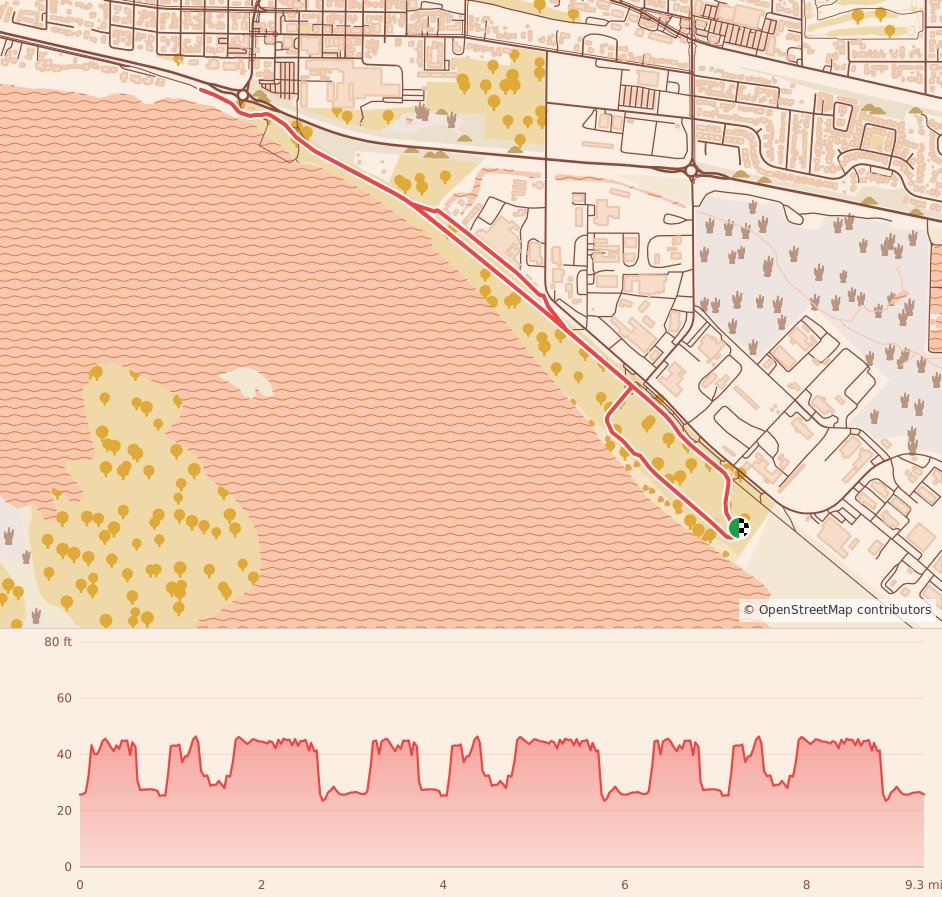 Scary Run - 15K course map and elevation profile