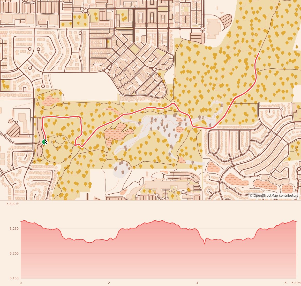 Candy Cane Course - Denver - 10K course map and elevation profile
