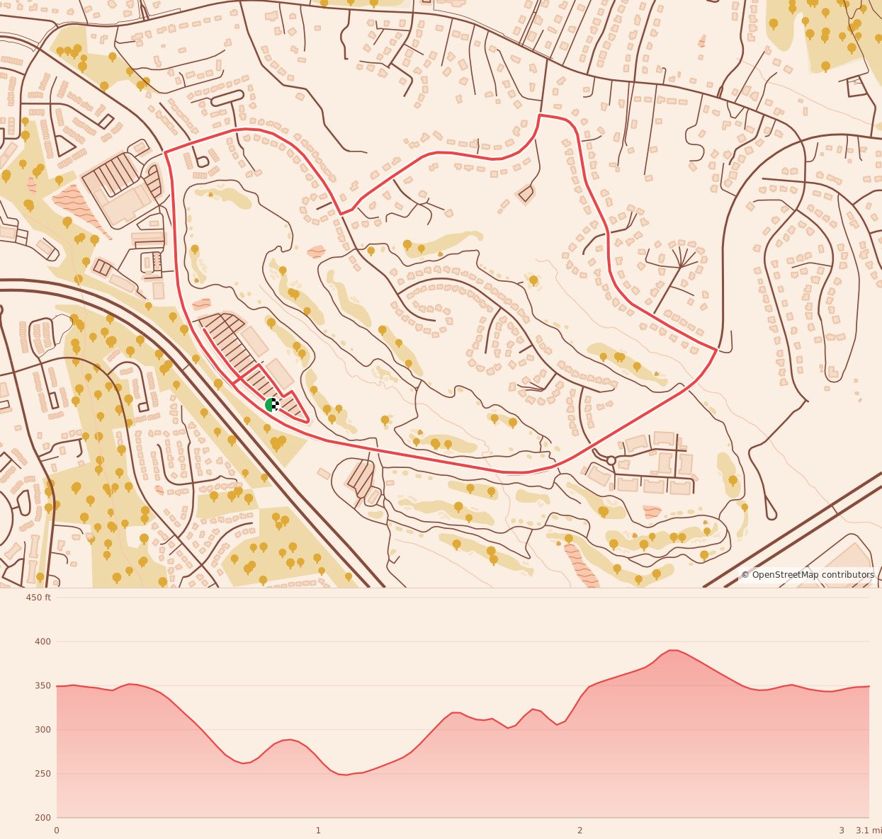 Angels on the Run 5K - 5K course map and elevation profile