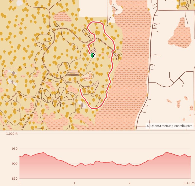 Candy Cane Course - St. Paul - 5K course map and elevation profile