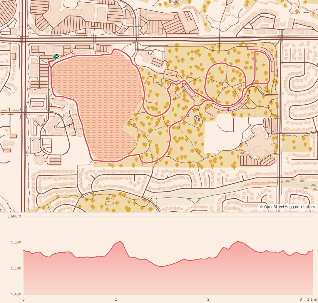 Santa Shuffle 5K - 5K course map and elevation profile