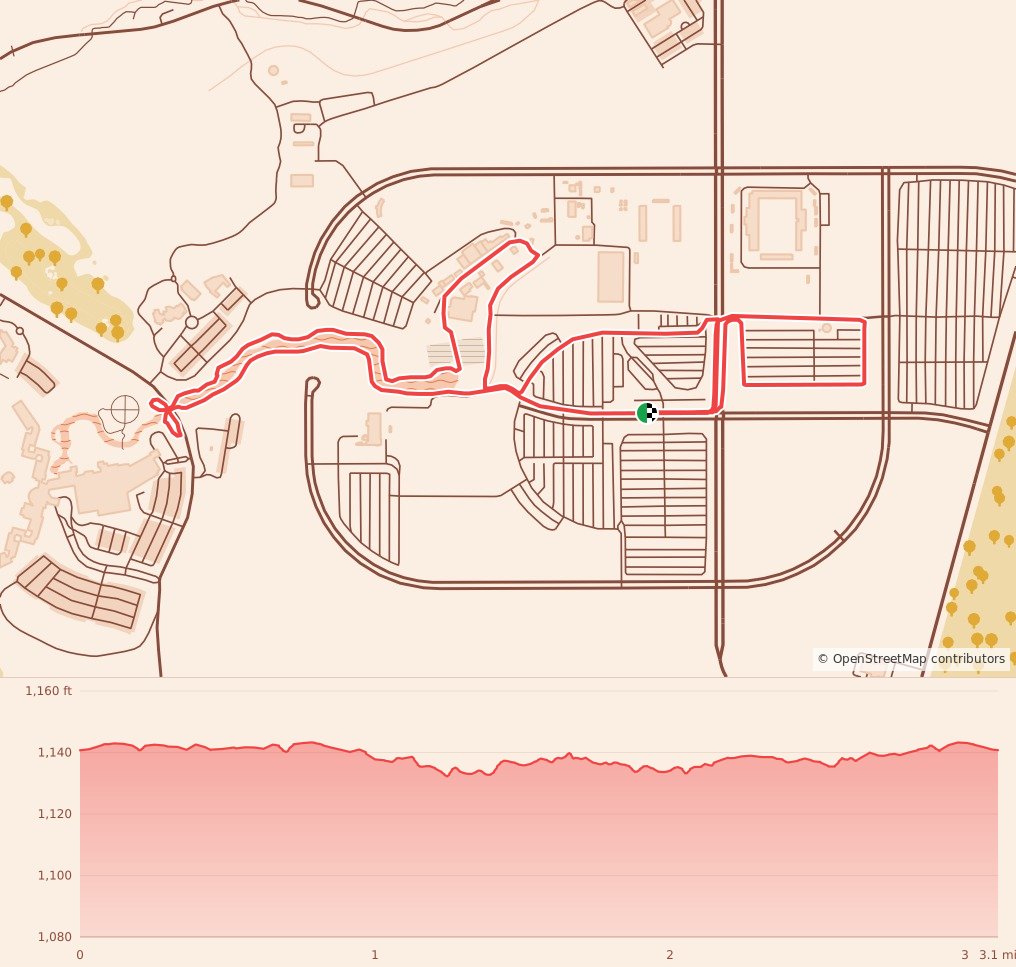 2026 TMP 5k - 5k course map and elevation profile