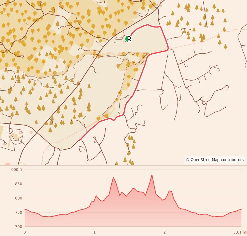 Monster Mash 5K at Bold Rock Cidery - 5K course map and elevation profile
