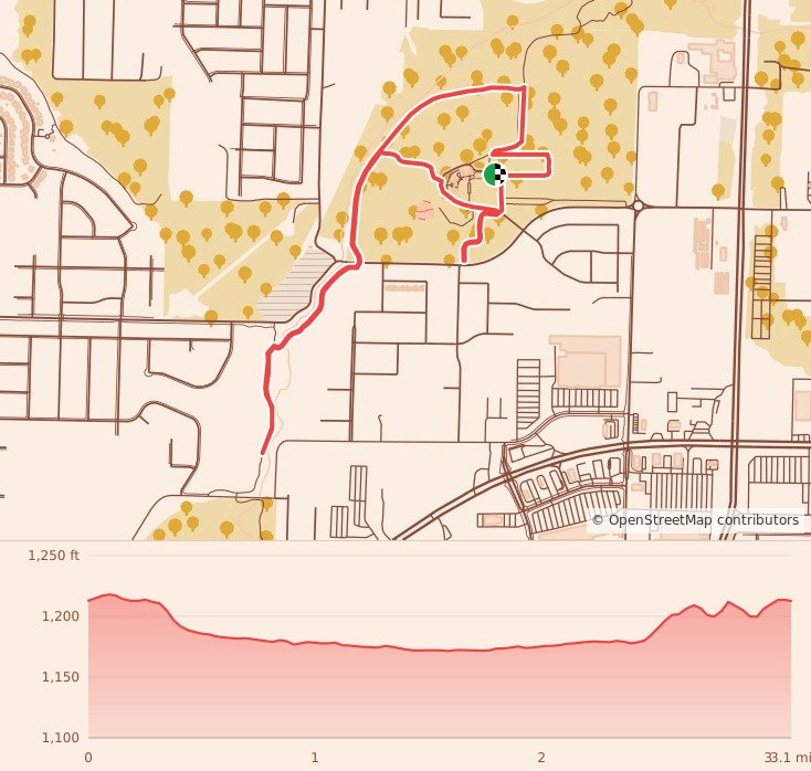 Santa's CHRISTMAS EXPLOSION Run - 5K course map and elevation profile