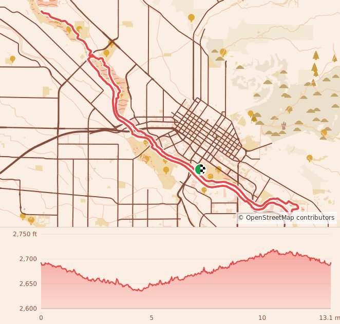 Boise Half Marathon - Boise Half Marathon course map and elevation profile