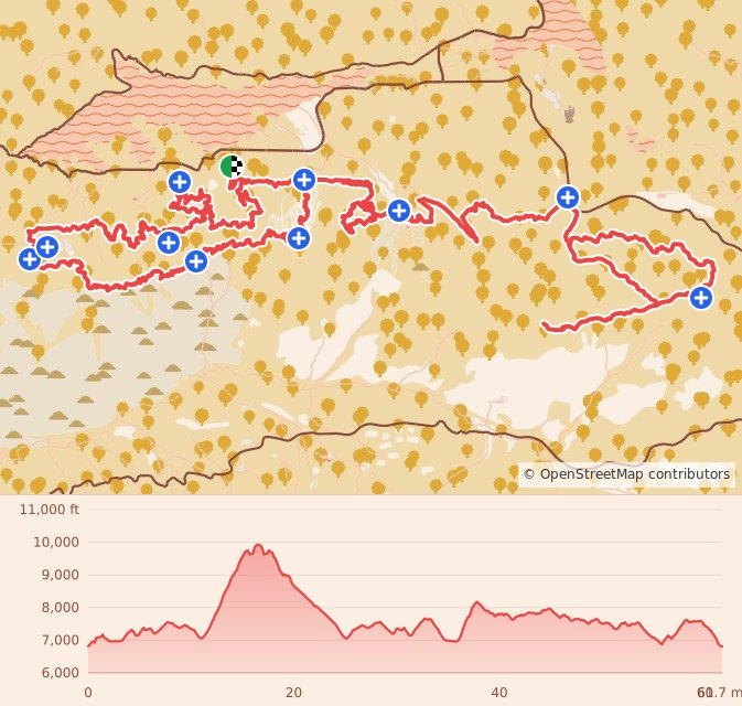 Kodiak - 100K course map and elevation profile