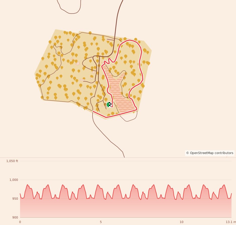 Gobbler 5K, 10K & 13.1M at Richmond, KY - Half Marathon course map and elevation profile