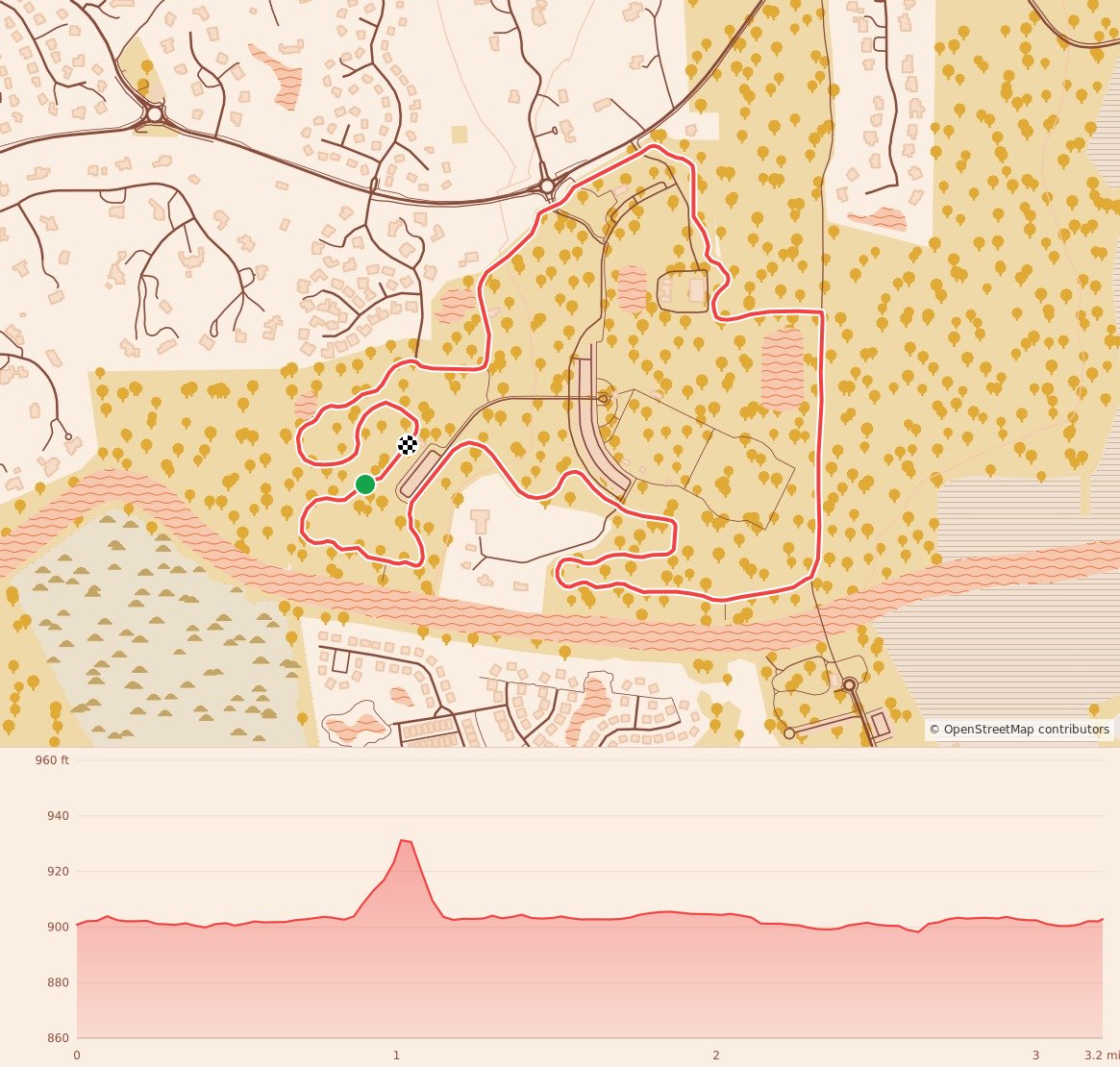 Johns Creek Chamber Mobility for All 5K Sponsored by Boston Scientific, AGAPE Family & Northside Hospital - 5K course map and elevation profile
