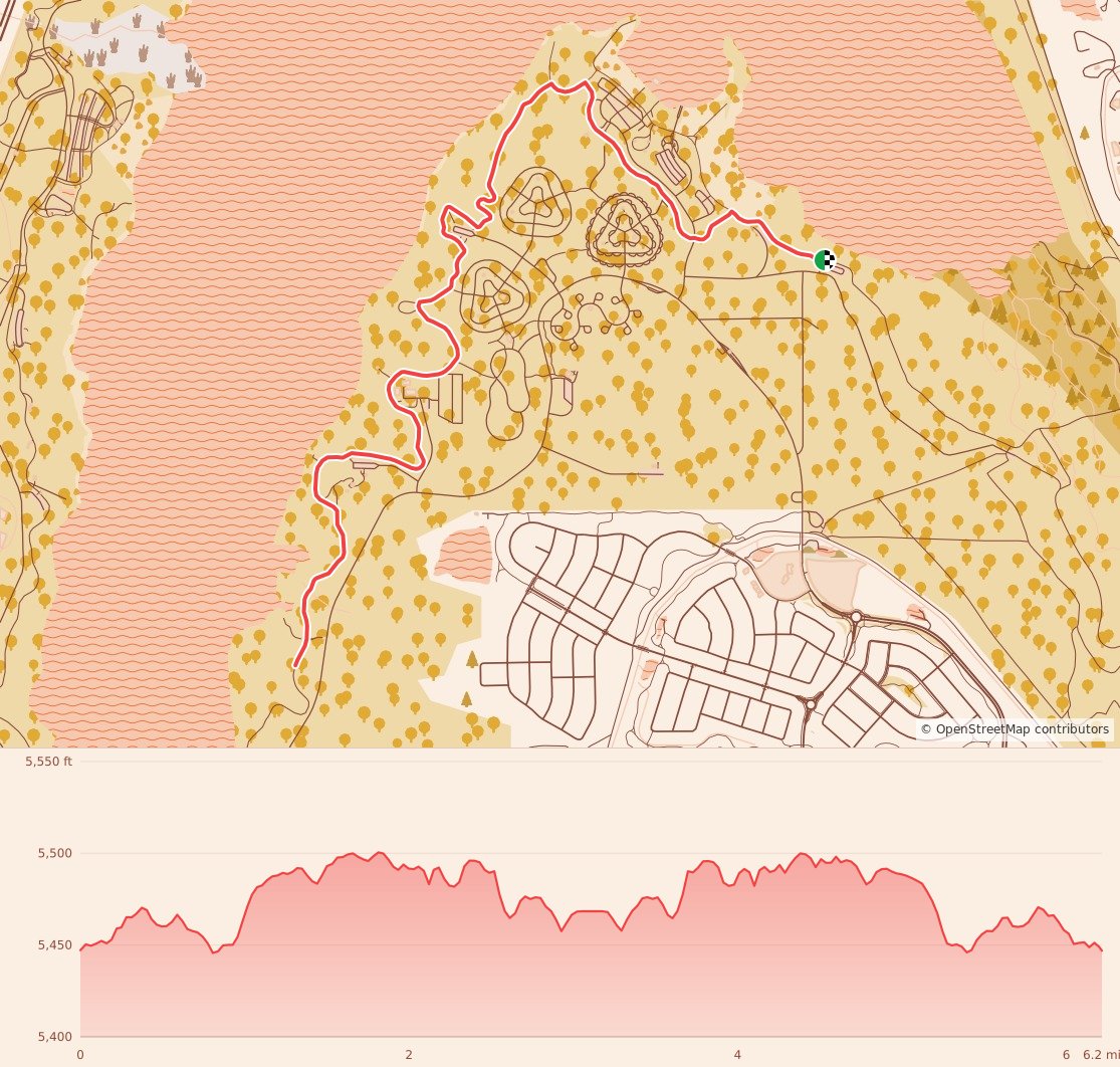 Turkey Trails- Denver - 10K course map and elevation profile
