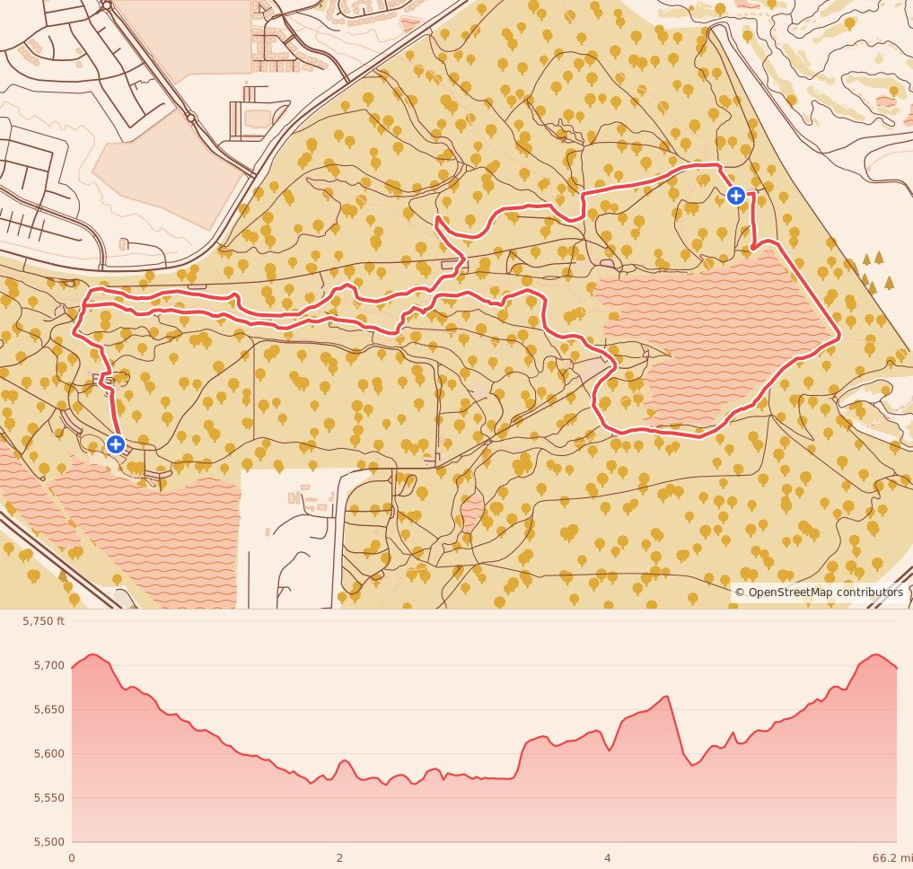 The Bear Chase Race - 10K course map and elevation profile