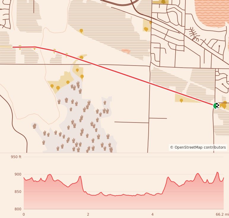 OconoWattaWoc - 10K course map and elevation profile