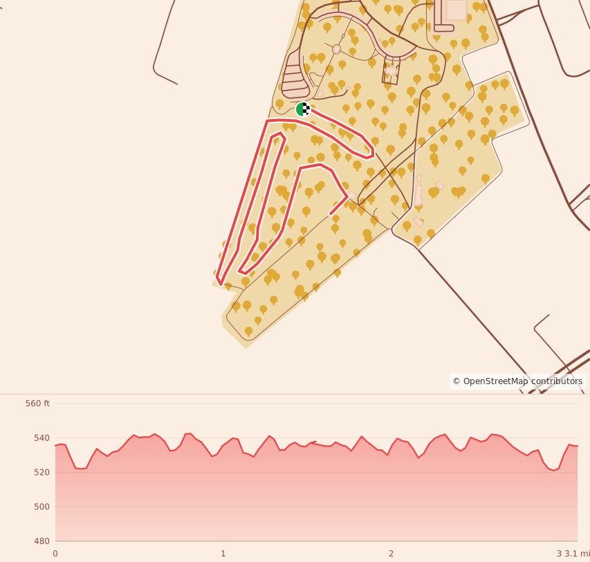 Medal Madness 5K, 10K, & 13.1M at Bowling Green, KY - 5K course map and elevation profile