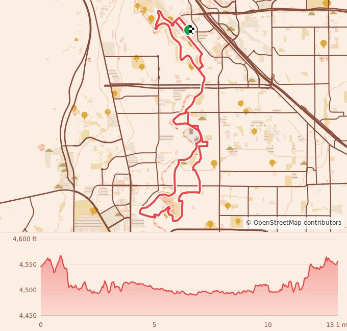Runtastic THANKFUL - Half Marathon course map and elevation profile
