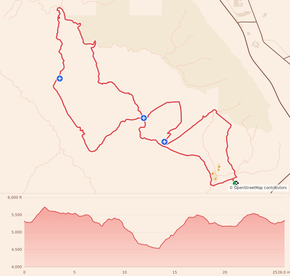 Canyonlands Ultra - Marathon course map and elevation profile