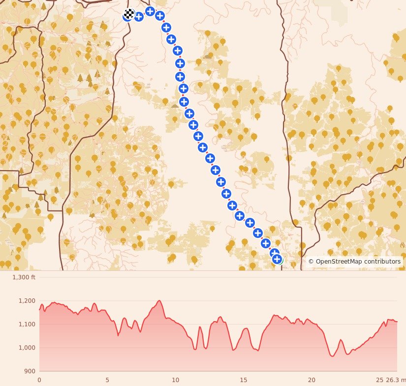 Honoring our Heroes Marathon - Marathon course map and elevation profile