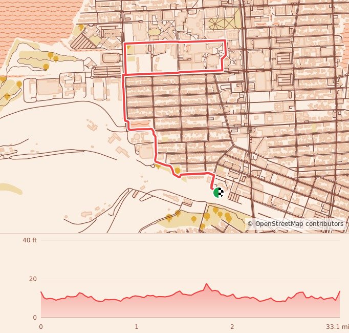Tacky Sweater 5K - 5K course map and elevation profile