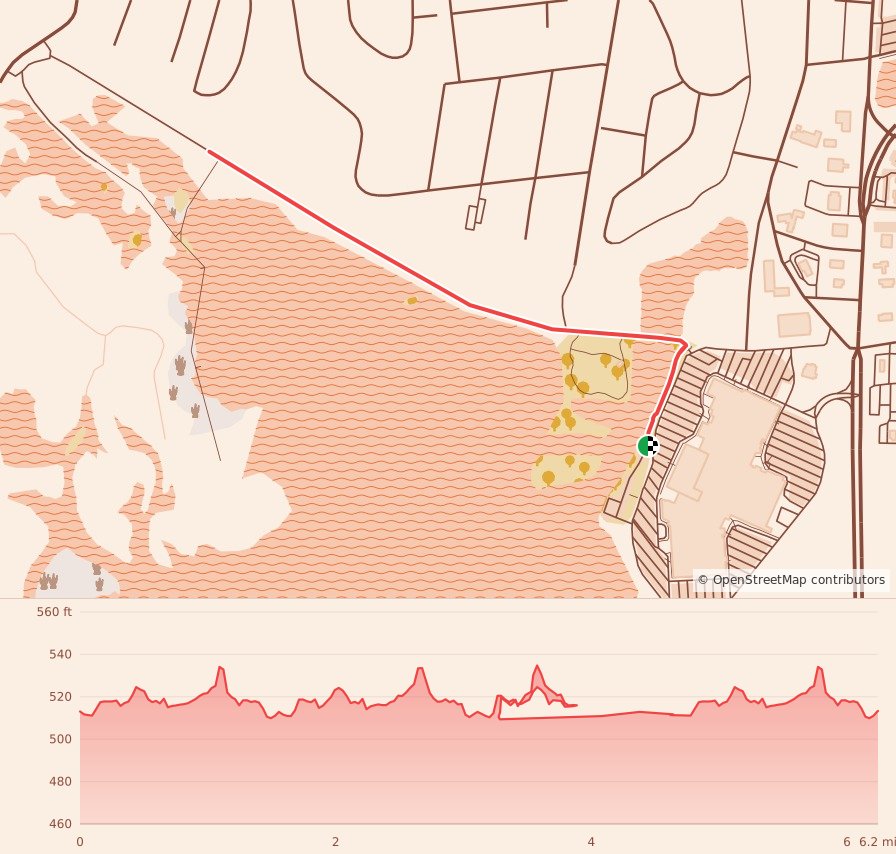 Haunted 5K, 10K, & 13.1M at Gadsden, AL - 10K course map and elevation profile