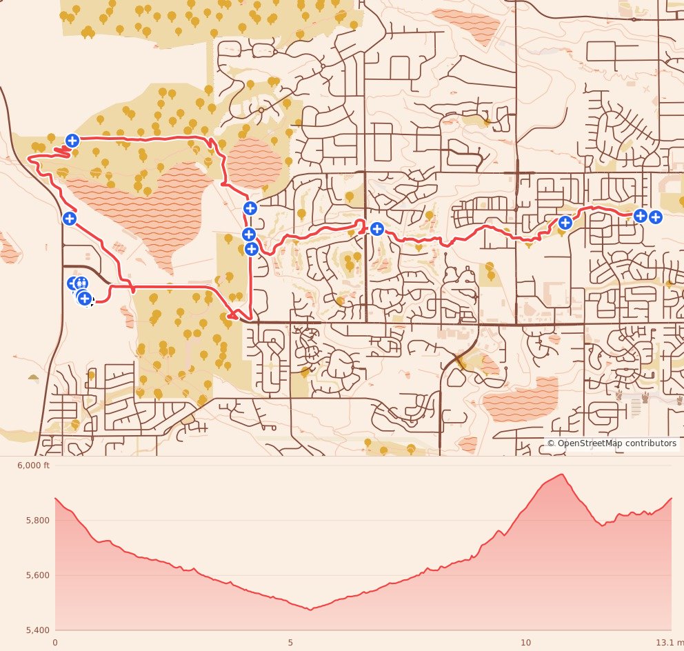All-Out Kooky-Spooky - Half Marathon course map and elevation profile
