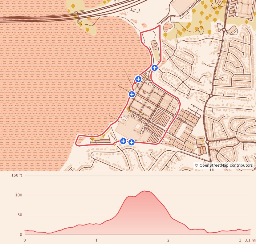 Hot Cider Hustle - Washington D.C. 5K & 10K - 5K course map and elevation profile