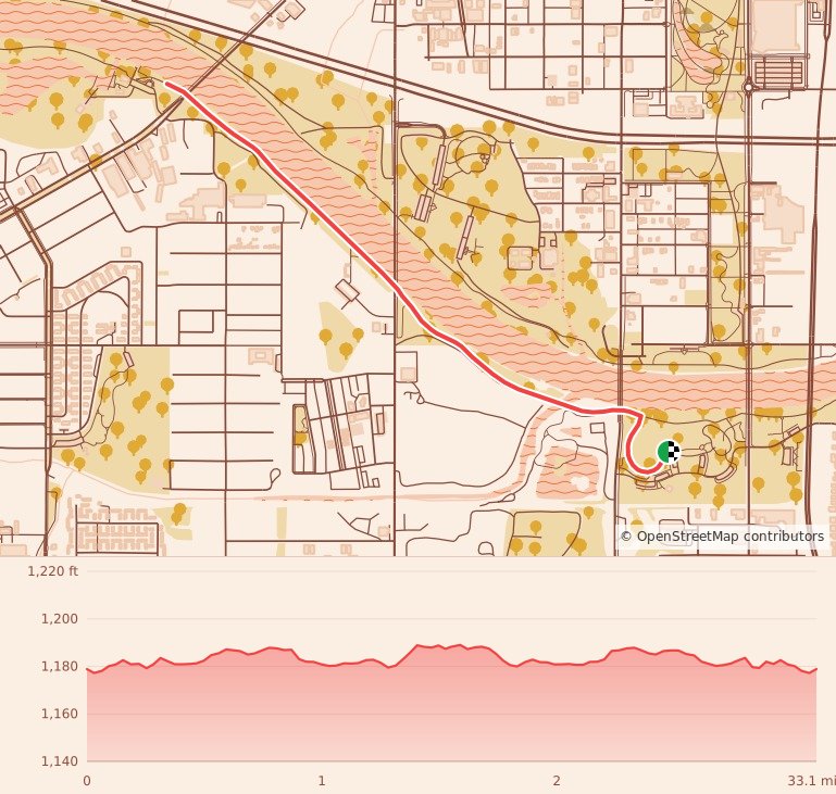 Turkey Trails- Oklahoma City - 5K course map and elevation profile