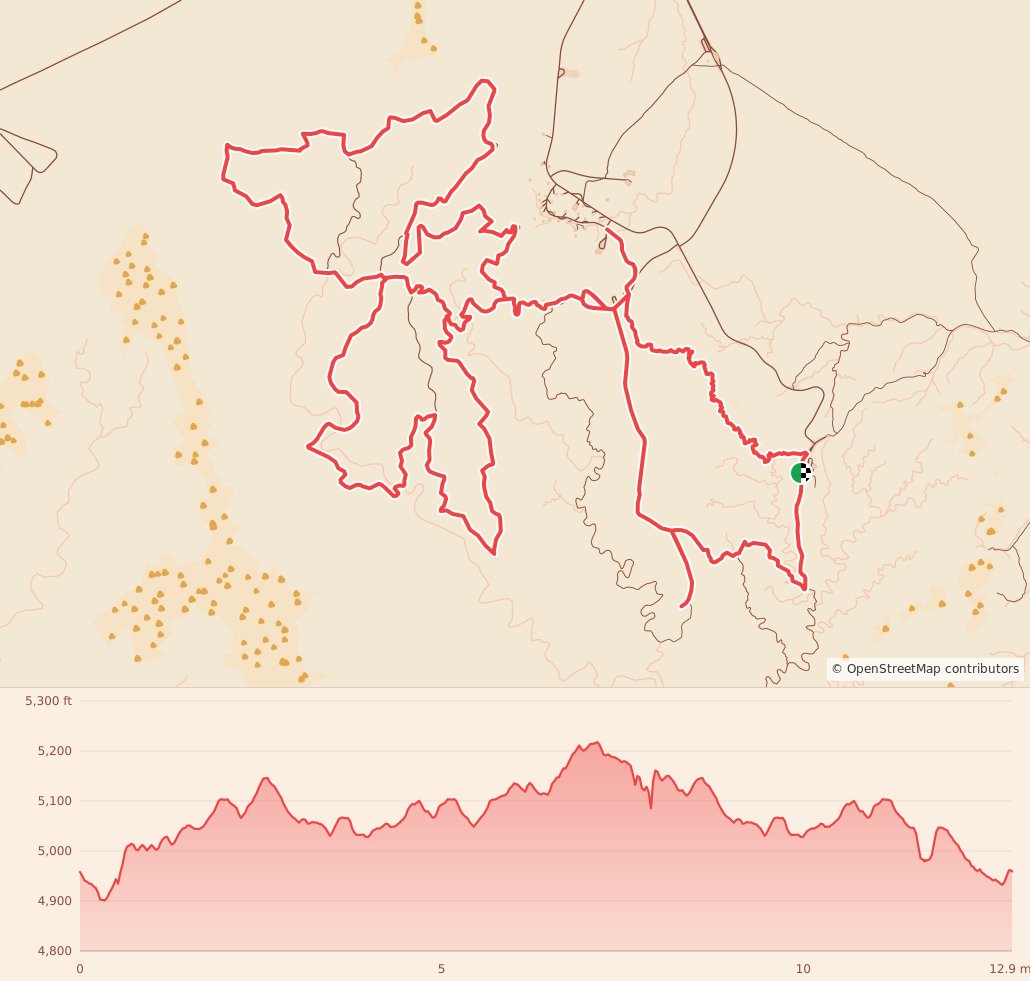Goblin Valley Trail Runs - Half Marathon course map and elevation profile