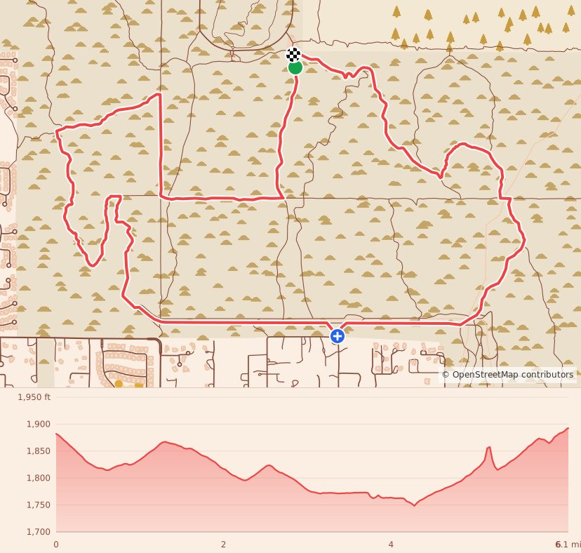 Punisher Night Trail - 10K course map and elevation profile