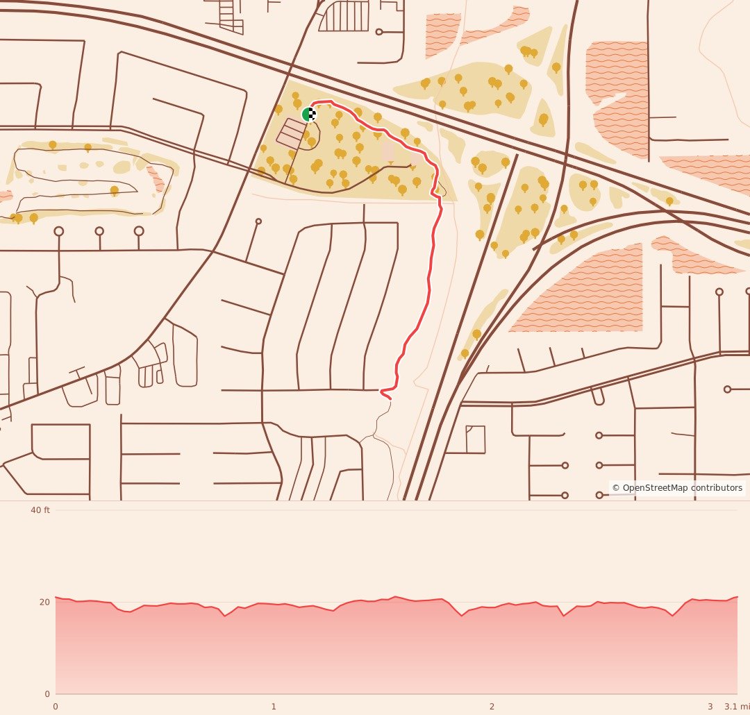Medal Madness 5K, 10K, & 13.1M at Slidell, LA - 5K course map and elevation profile