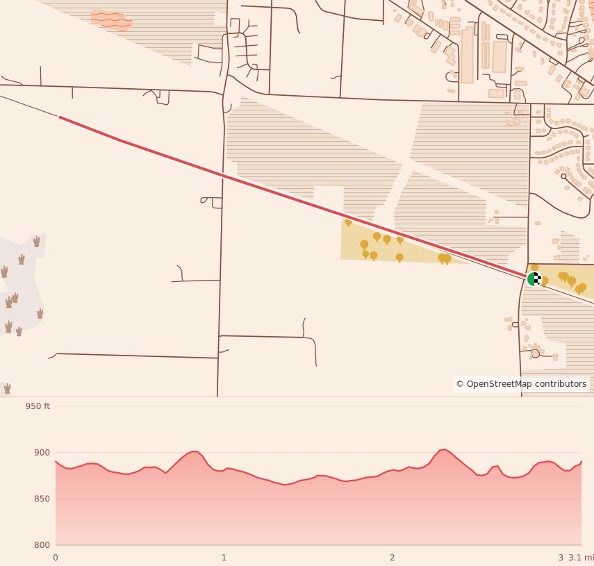 OconoWattaWoc - 5K course map and elevation profile