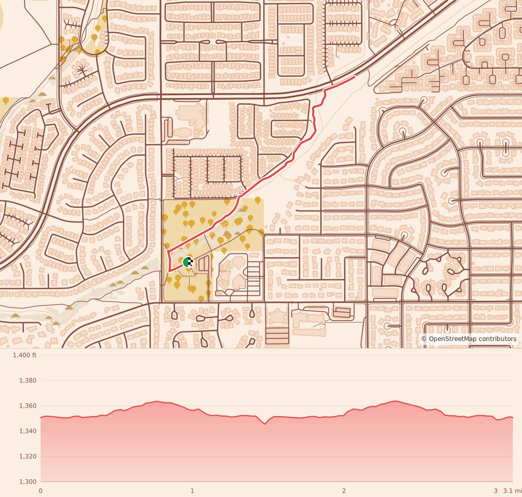 Holiday 5K & 10K at Phoenix, AZ - 5K course map and elevation profile