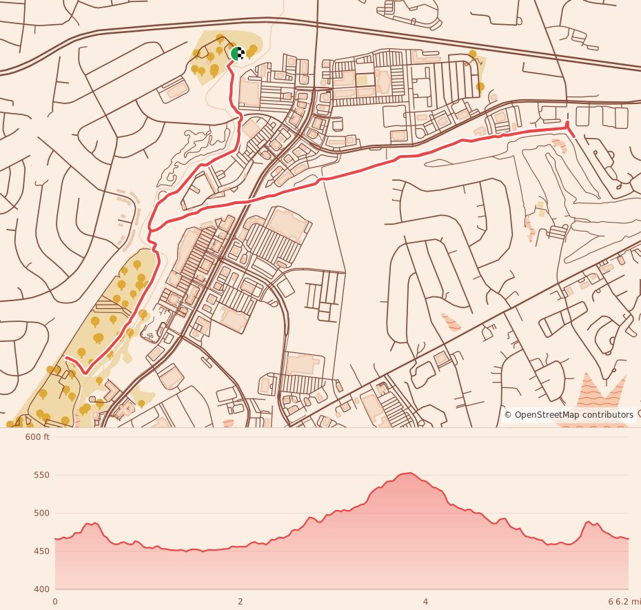 Turkey Trails - Nashville - 10K course map and elevation profile