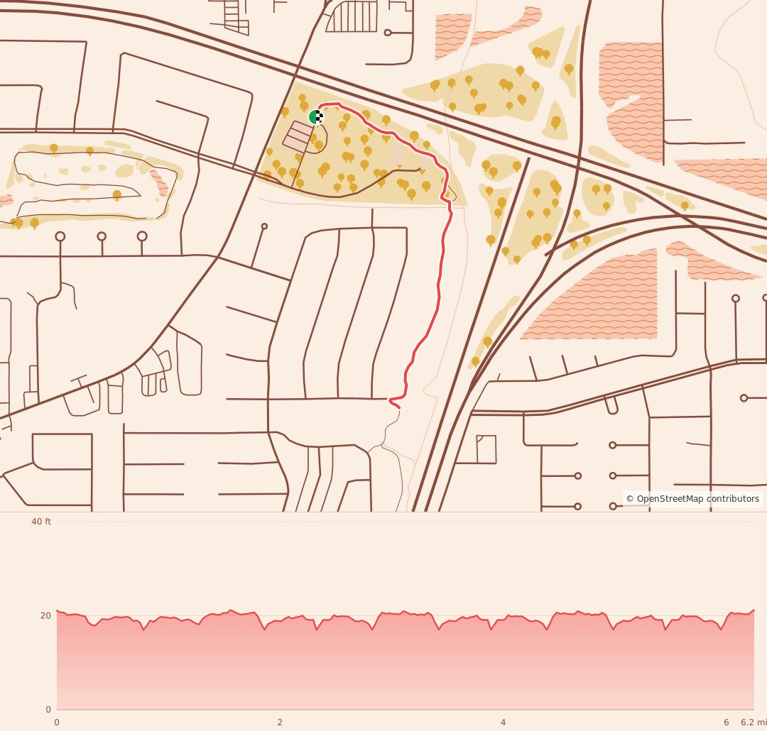Medal Madness 5K, 10K, & 13.1M at Slidell, LA - 10K course map and elevation profile