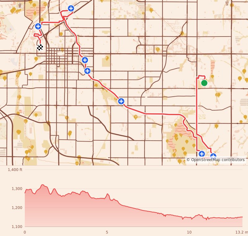 Good Life Halfsy® - Half Marathon course map and elevation profile