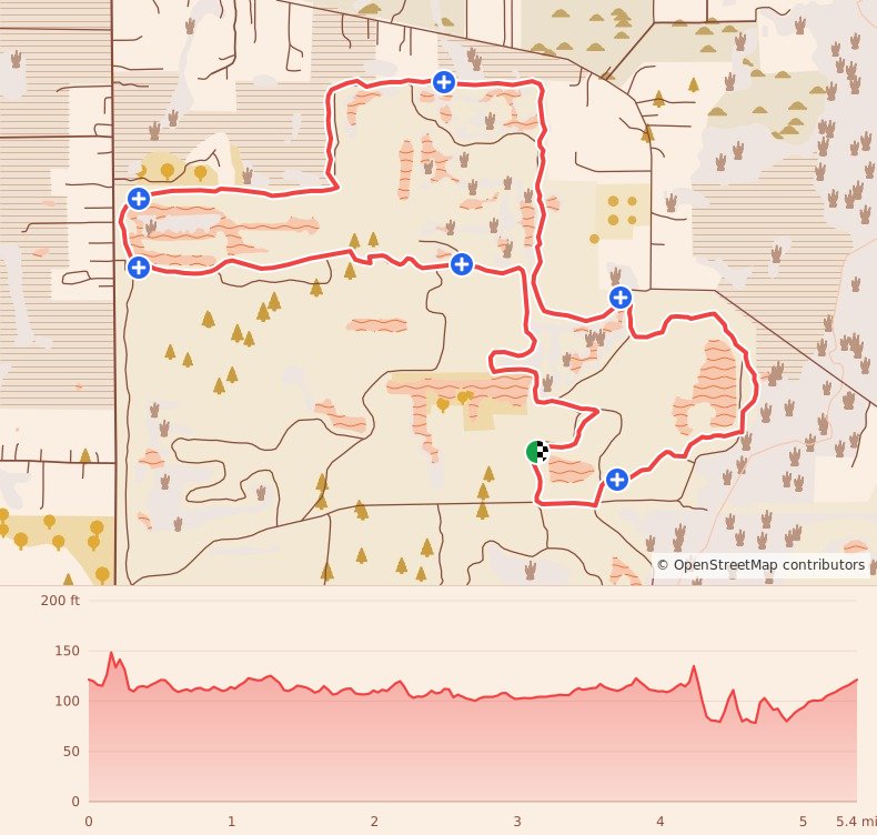 Ragnar Trail Florida - Yellow Loop course map and elevation profile