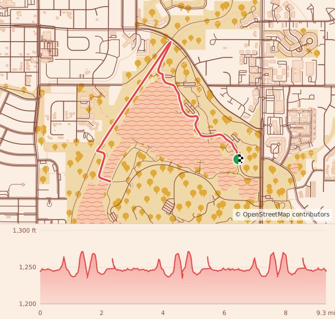 Candy Cane Course - Lincoln - 15K course map and elevation profile