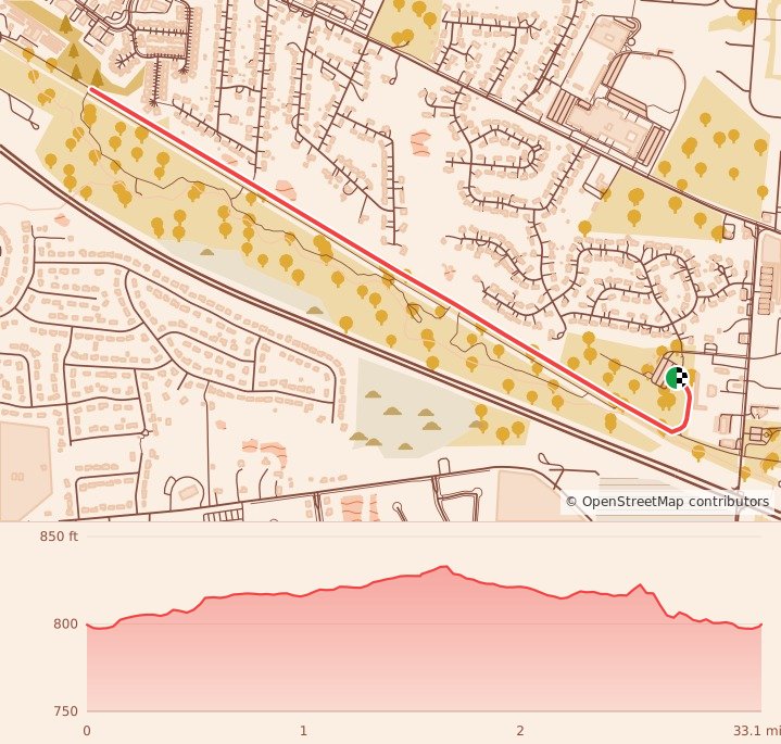 Holiday 5K, 10K, & 13.1M, Beavercreek, OH - 5K course map and elevation profile