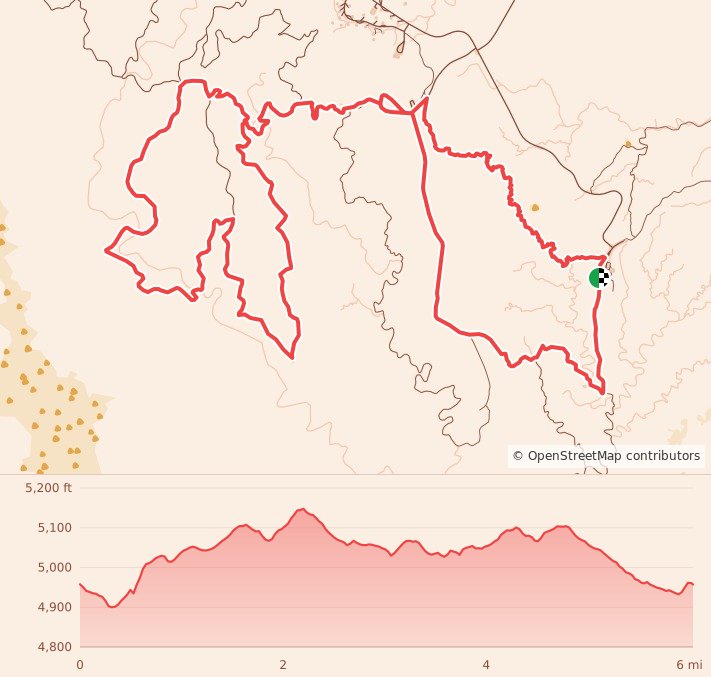 Goblin Valley Trail Runs - 10K course map and elevation profile