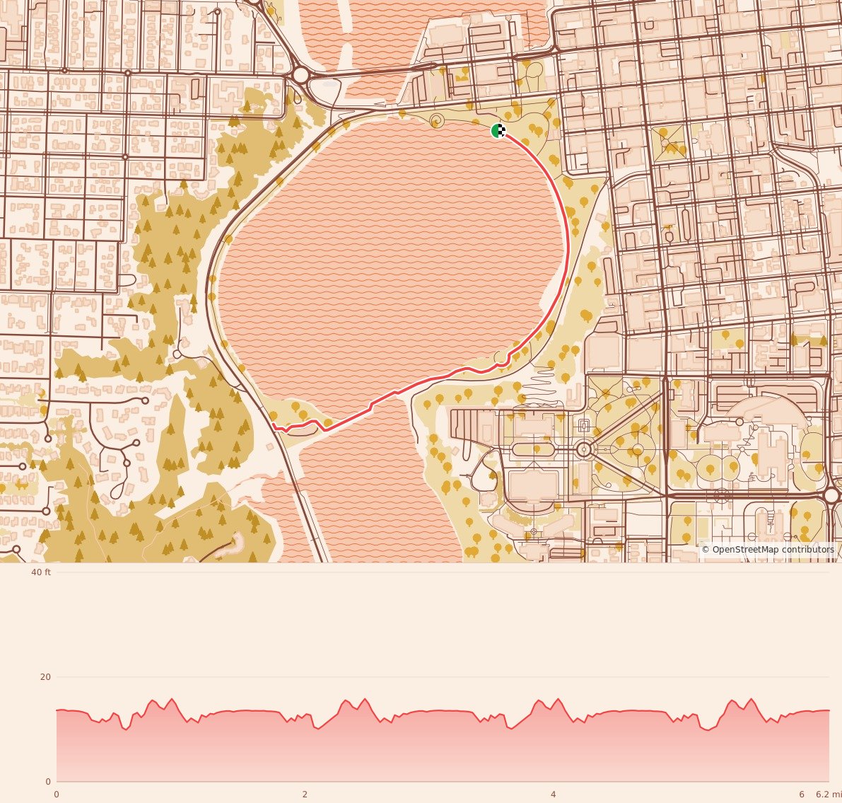 Holiday 5K, 10K, & 13.1M at Olympia, WA - 10K course map and elevation profile