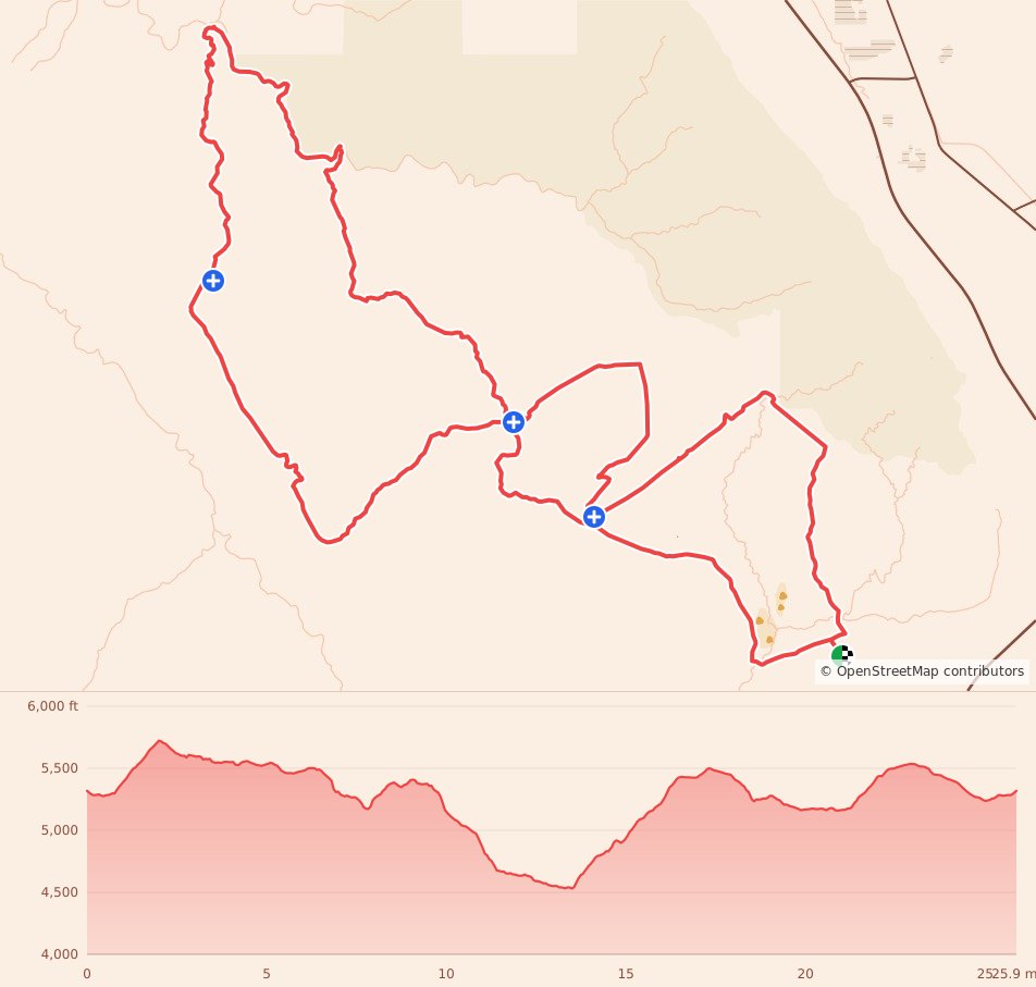 Arches Marathon and Half - Marathon course map and elevation profile