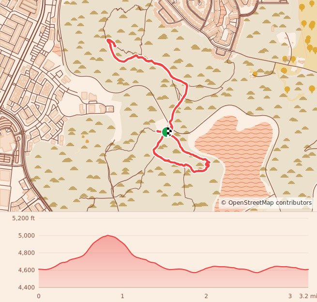 Rattlesnake Mountain Challenge - 5K course map and elevation profile
