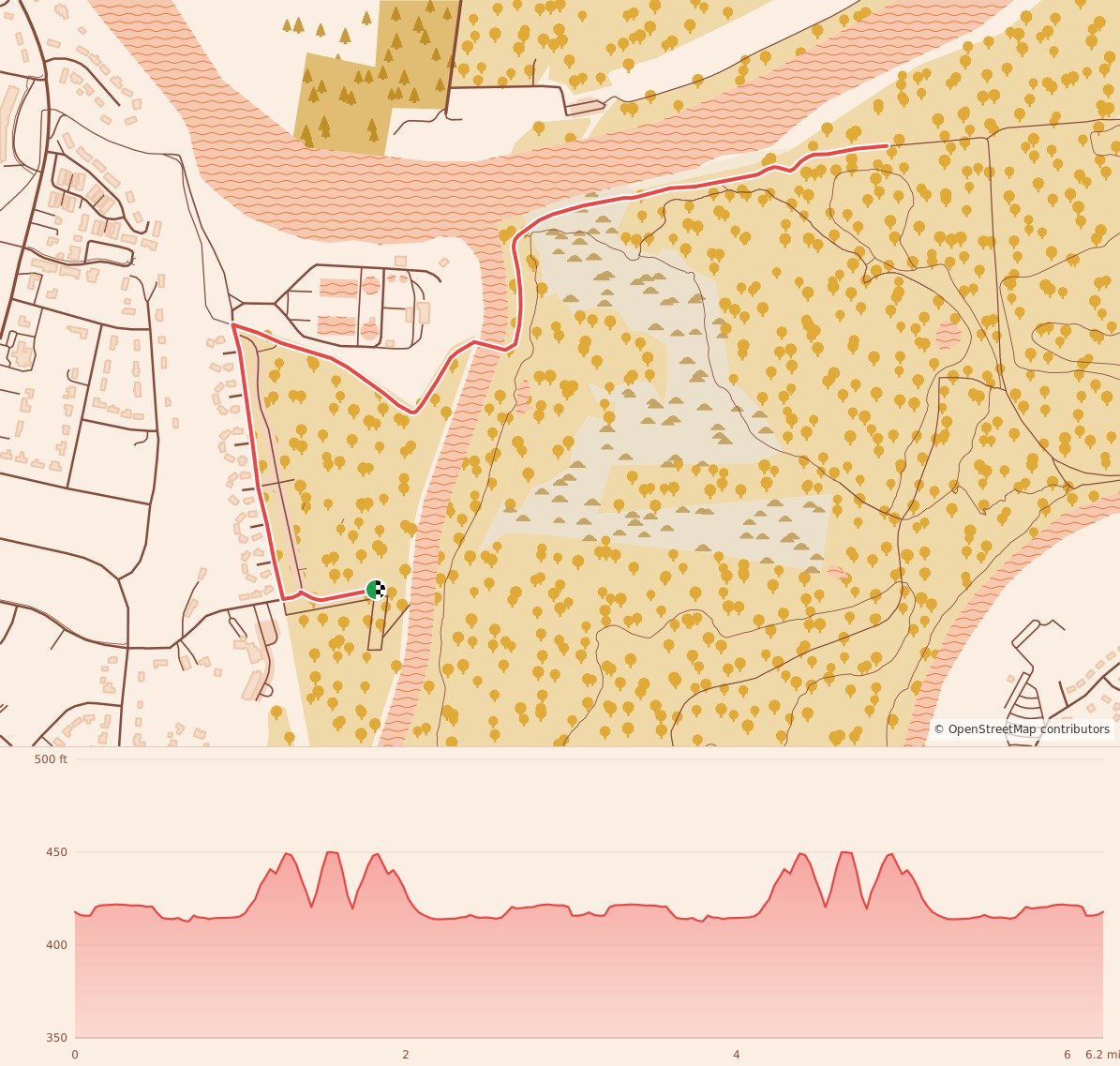 Candy Cane Course - Nashville - 10K course map and elevation profile