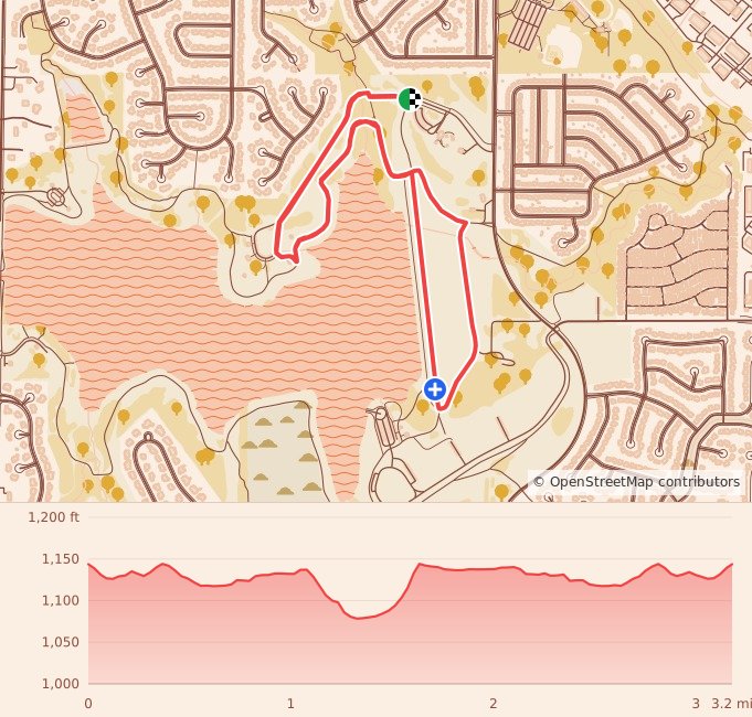 Hot Cider Hustle - Omaha Half Marathon, 10K, & 5K - 5K course map and elevation profile