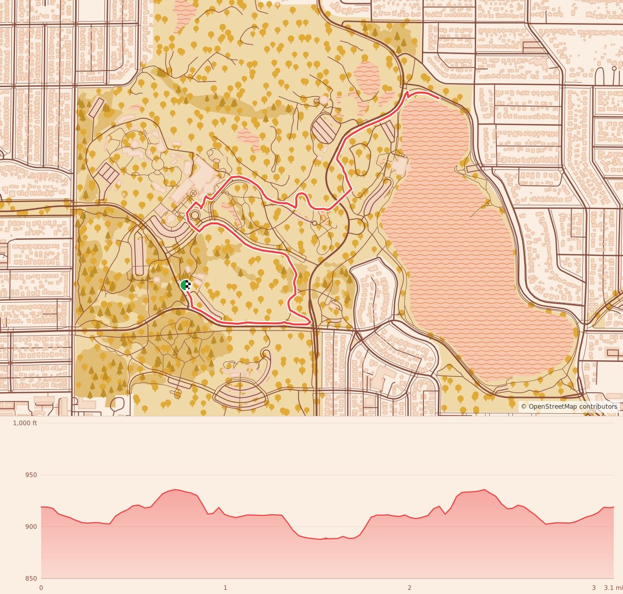 Turkey Trails- St. Paul - 5K course map and elevation profile