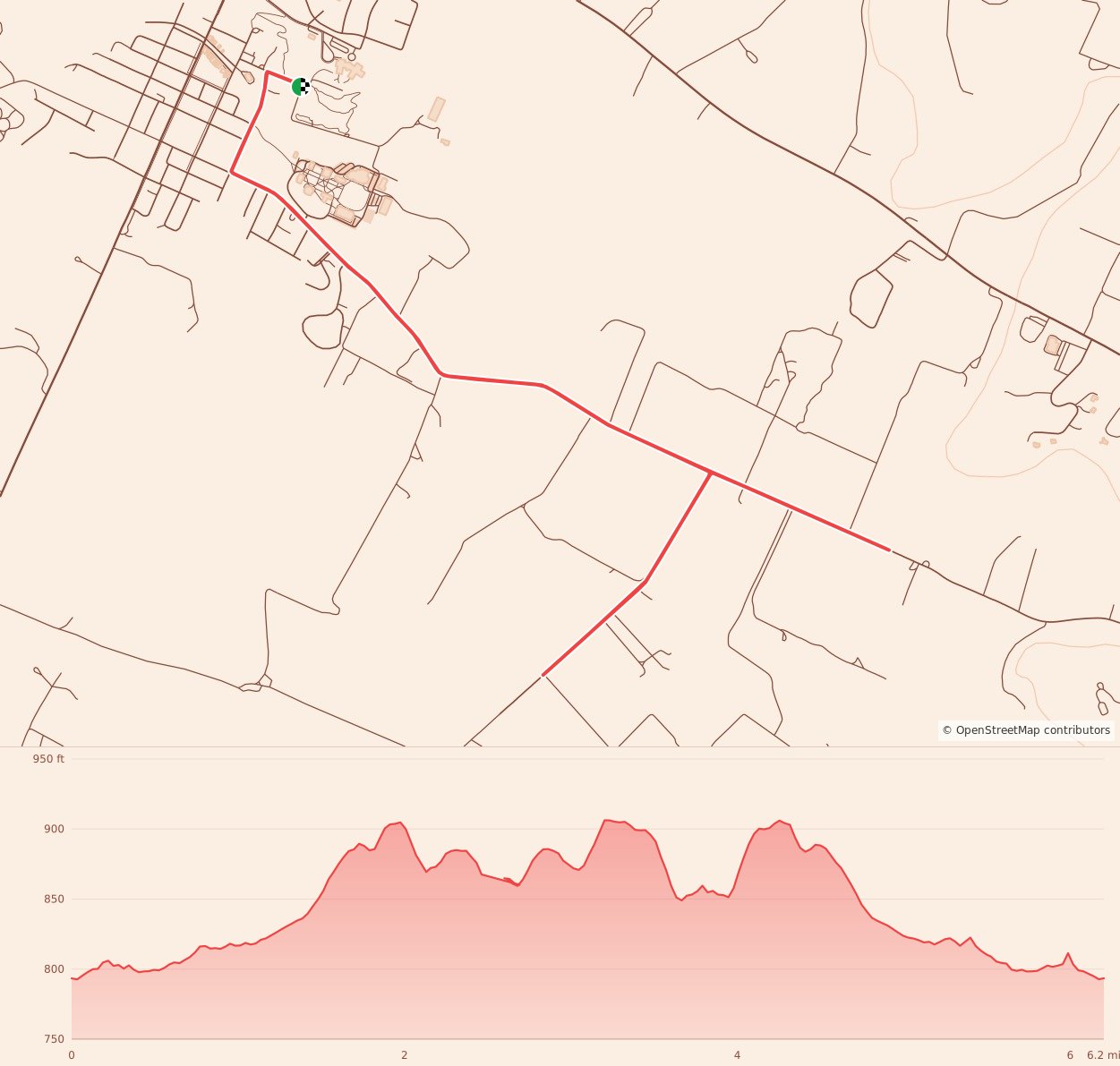 Dash For Dolls 5K & 10K - 10K course map and elevation profile