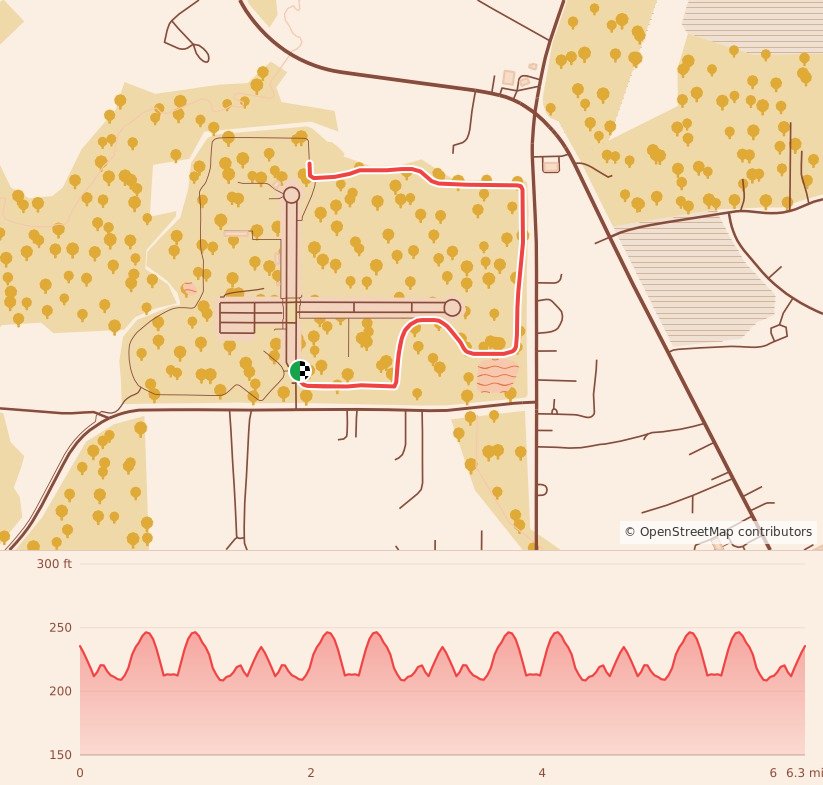 Holiday 5K, 10K, & 13.1M at Bel Air, MD - 10K course map and elevation profile